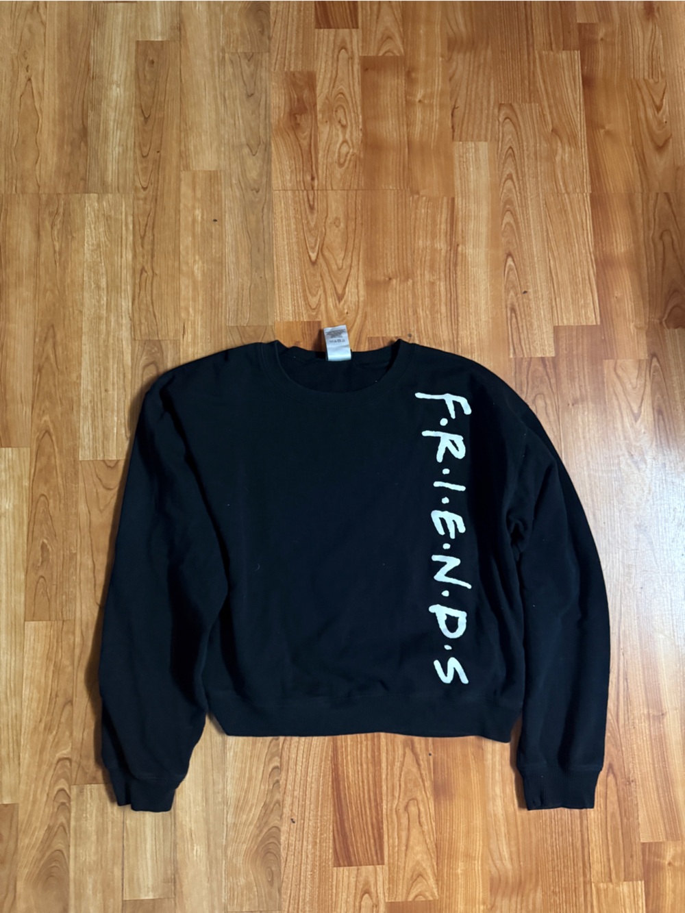 FRIENDS Black Sweatshirt with White Vertical Logo